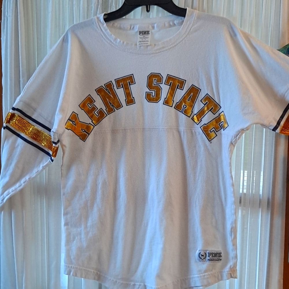 Kent State White Long Sleeve Victorias Secret PINK Collegiate Collection Shirt